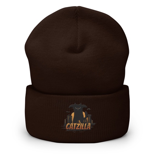 [ID: 266-G350] Catzilla - Funny Comic Animal Cuffed Beanie