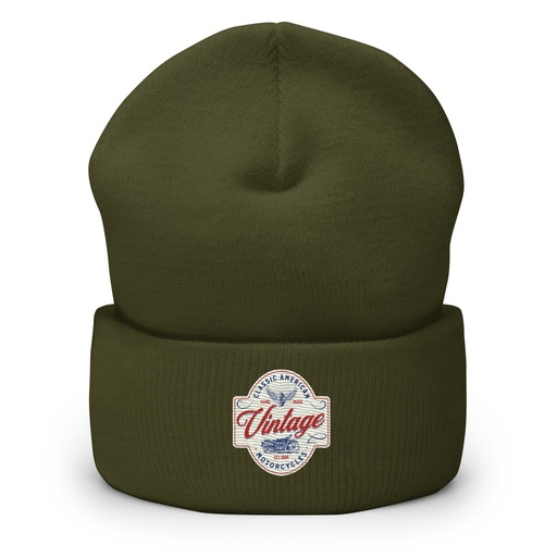 [ID: 266-G379] Classic American Motorcyles - Vintage Cuffed Beanie