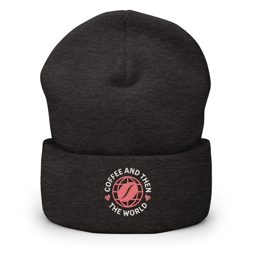 [ID: 266-G393] Coffee and Then The World - Earth Cuffed Beanie