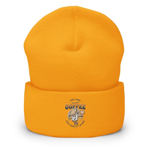 [ID: 266-G398] Coffee Cup - Comics Mascot Cuffed Beanie