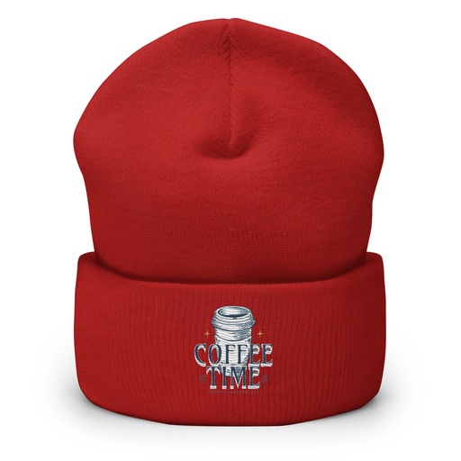 [ID: 266-G404] Coffee Time Cuffed Beanie