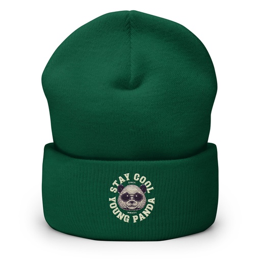 [ID: 266-G416] Cool Panda with Sunglasses -  Cuffed Beanie