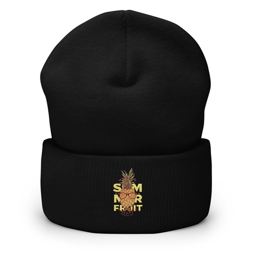 [ID: 266-G417] Cool Pineapple - Tropical Fruit Cuffed Beanie