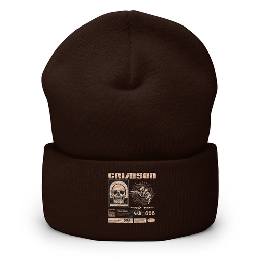[ID: 266-G438] Crimson Cuffed Beanie