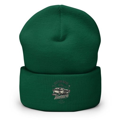 [ID: 266-G444] Custom Made Adventures Motors Old School Cuffed Beanie