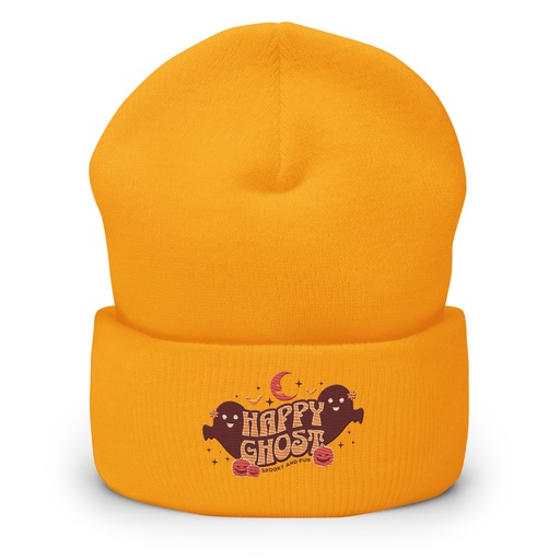 [ID: 266-G452] Cute Happy Ghost Cuffed Beanie