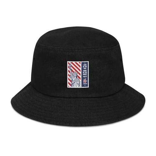 [ID: 501-G8] 4th of July Denim Bucket Hat