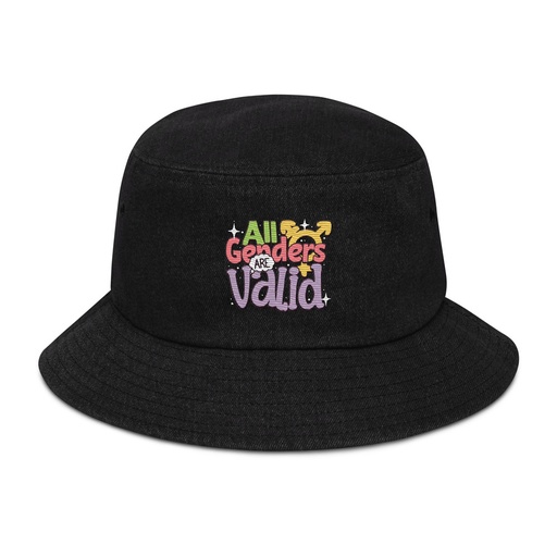 [ID: 501-G45] All Genders are Valid Denim Bucket Hat