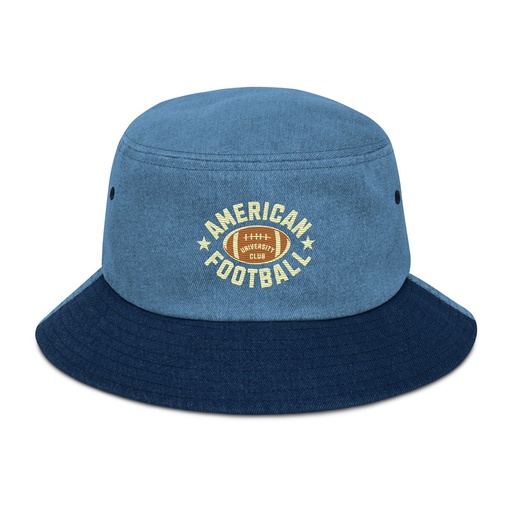 [ID: 501-G69] American Football - Athletic Sports Denim Bucket Hat