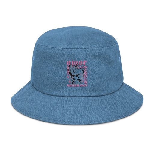 [ID: 501-G77] Amor Denim Bucket Hat