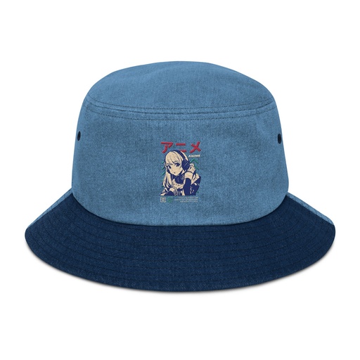 [ID: 501-G89] Anime Girl Denim Bucket Hat