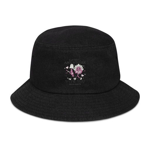 [ID: 501-G93] Anywhere With You - Typographic Cartoon Streetwear Denim Bucket Hat