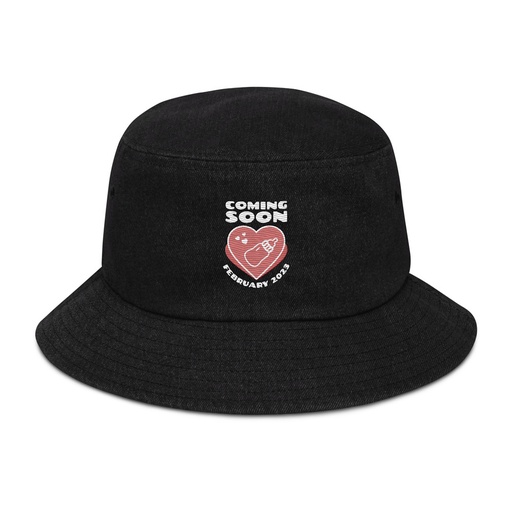 [ID: 501-G121] Baby Announcement - Feeding Bottle Denim Bucket Hat