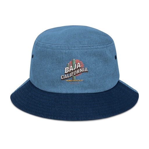 [ID: 501-G132] Baja Cali Mexico Denim Bucket Hat