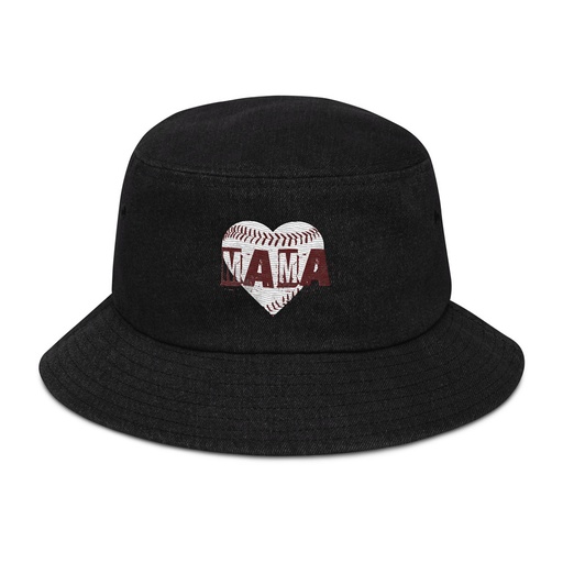 [ID: 501-G142] Baseball MAMA Denim Bucket Hat