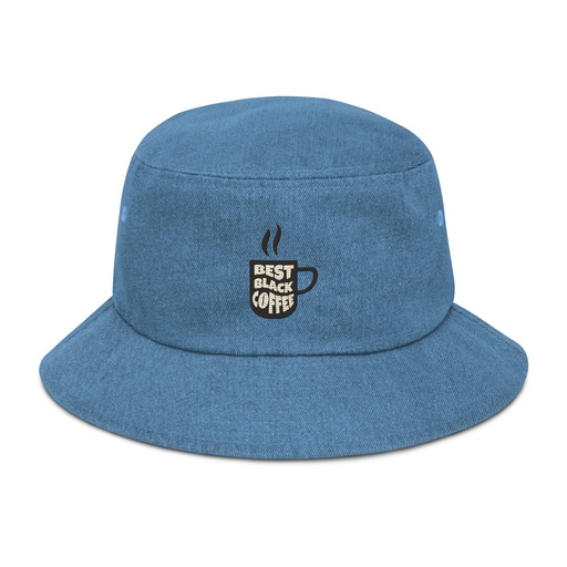 [ID: 501-G185] Best Black Coffee - Hot Cup Denim Bucket Hat