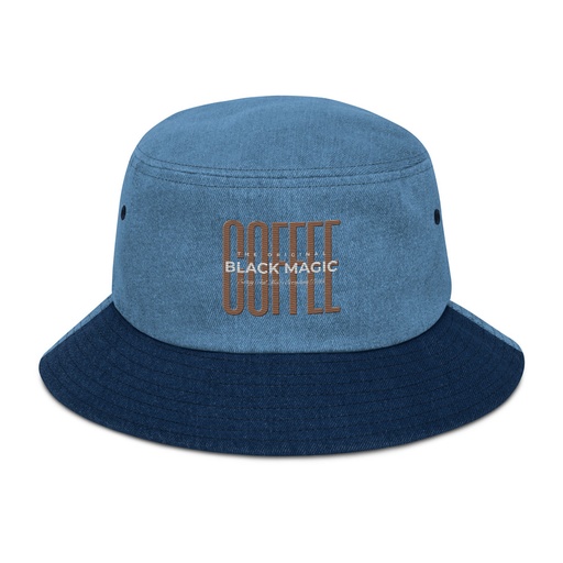 [ID: 501-G226] Black Magic - Minimal Modern Coffee Quote Denim Bucket Hat