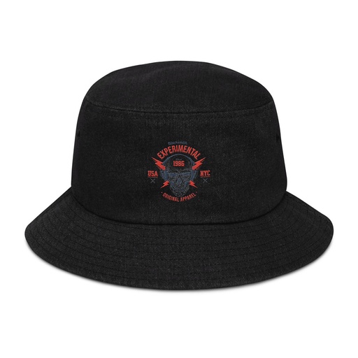 [ID: 501-G231] Blacksmith Experimental - Rock Skull Denim Bucket Hat
