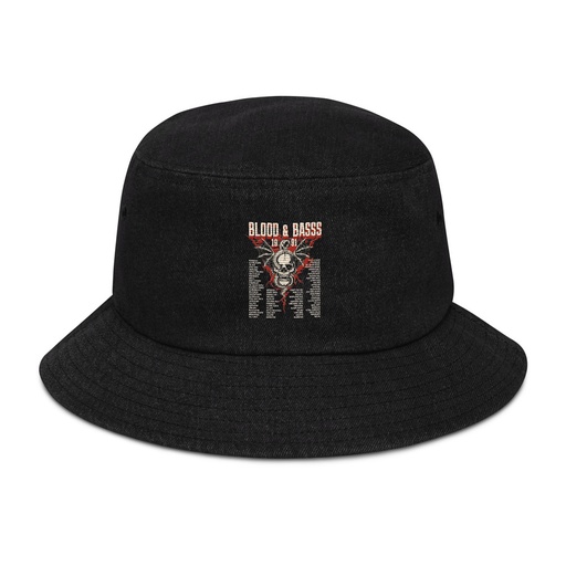 [ID: 501-G236] Blood & Basss - Snake and Skull Denim Bucket Hat