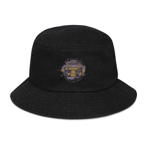 [ID: 501-G253] Boombox Music Player - Retro Denim Bucket Hat