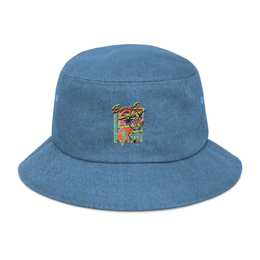 [ID: 501-G256] Born 2 Skate - Retro Skeleton Denim Bucket Hat