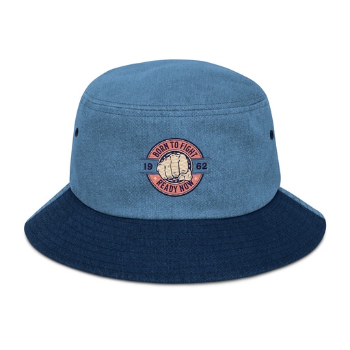 [ID: 501-G265] Born to Fight - Fist Denim Bucket Hat