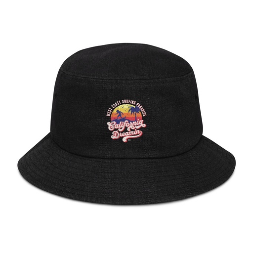 [ID: 501-G316] California Dreamin - Beach & Surf Denim Bucket Hat