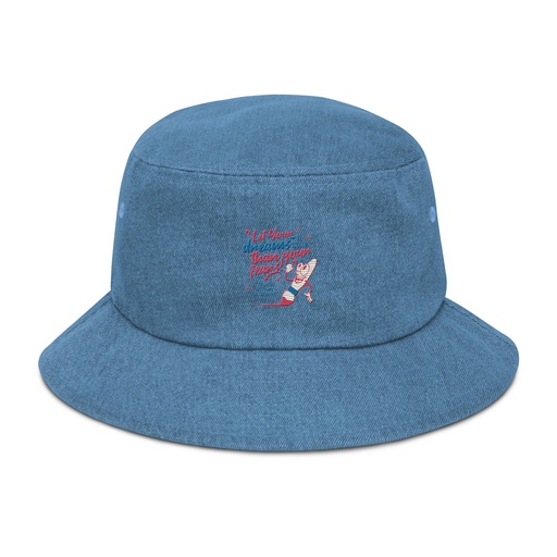 [ID: 501-G320] Calligraphic Soul Denim Bucket Hat