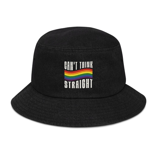 [ID: 501-G329] Can't Think Straight Denim Bucket Hat