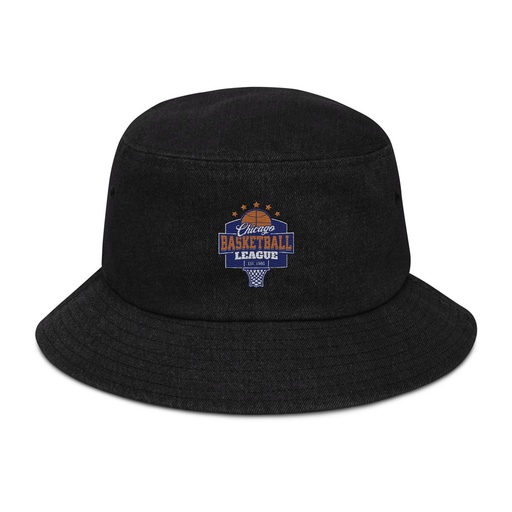 [ID: 501-G363] Chicago Basketball League - Athlectic Sports Denim Bucket Hat