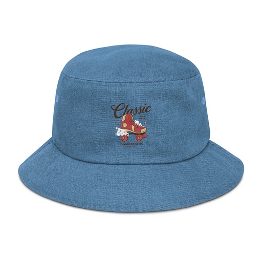 [ID: 501-G384] Classic Roller Skating - Sports Apparel Denim Bucket Hat