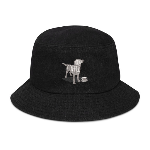 [ID: 501-G399] Coffee Dog Denim Bucket Hat