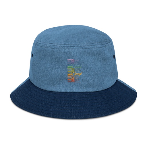 [ID: 501-G410] Colorful Retro Keyboard Denim Bucket Hat