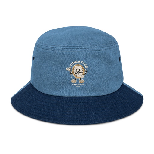[ID: 501-G433] Creative Time Denim Bucket Hat