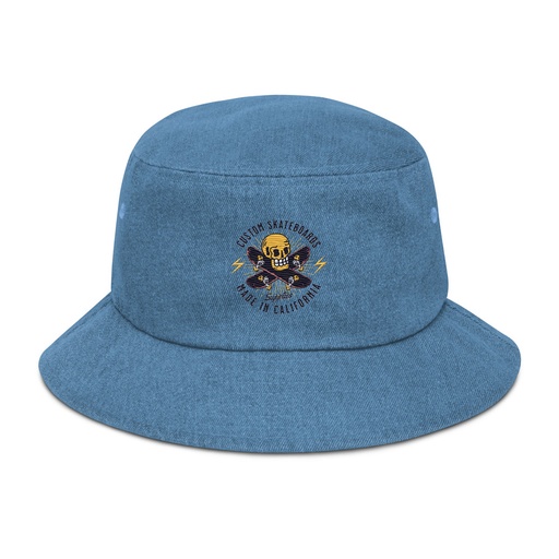 [ID: 501-G446] Custom Skateboards - Skull Denim Bucket Hat