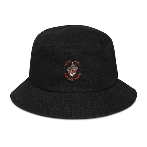 [ID: 501-G480] Death or Glory - Sword Snake Denim Bucket Hat