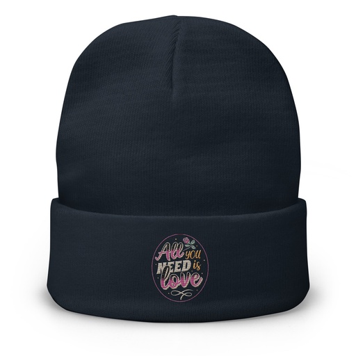 [ID: 81-G51] All you Need is Love - Valentines Day Knit Beanie