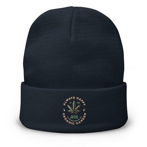 [ID: 81-G55] Always Happy - Cannabis Knit Beanie