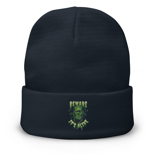[ID: 81-G197] Beware of Frankenstein - Scary Halloween Knit Beanie