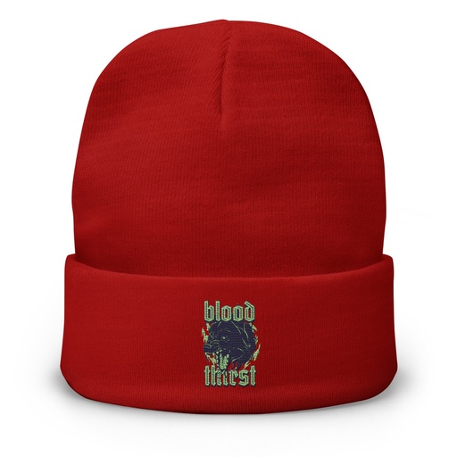 [ID: 81-G238] Blood Thirst - Neon Dog Knit Beanie