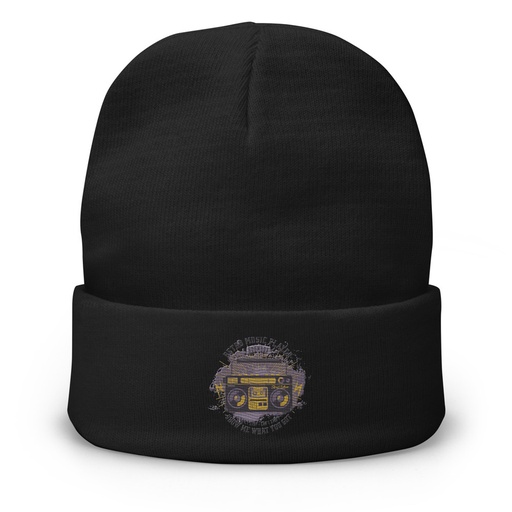 [ID: 81-G253] Boombox Music Player - Retro Knit Beanie