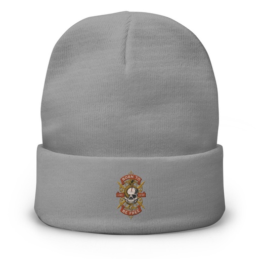 [ID: 81-G259] Born To Be Free - Skull Knit Beanie