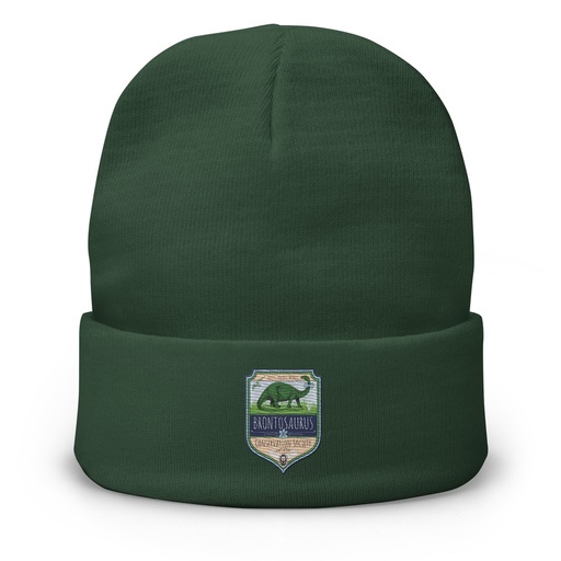 [ID: 81-G288] Brontosaurus Conservation Society Knit Beanie