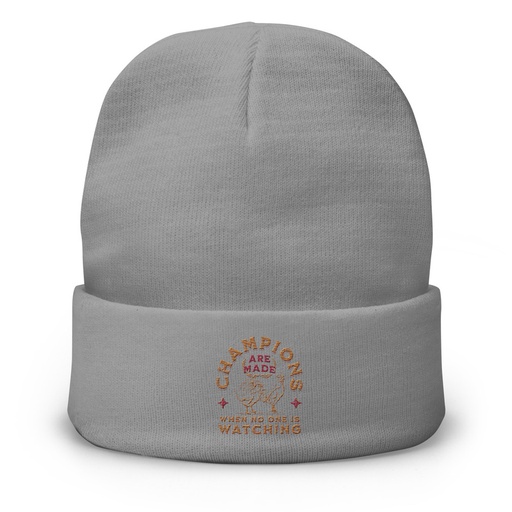 [ID: 81-G357] Champions Are Made When No One Is Watching - Sports Knit Beanie