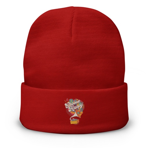 [ID: 81-G370] Choose Happy - Retro Music Knit Beanie