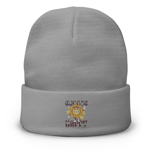 [ID: 81-G371] Choose Happy Knit Beanie