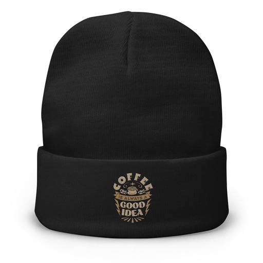 [ID: 81-G401] Coffee is always a good idea - Lightning Bolt Knit Beanie