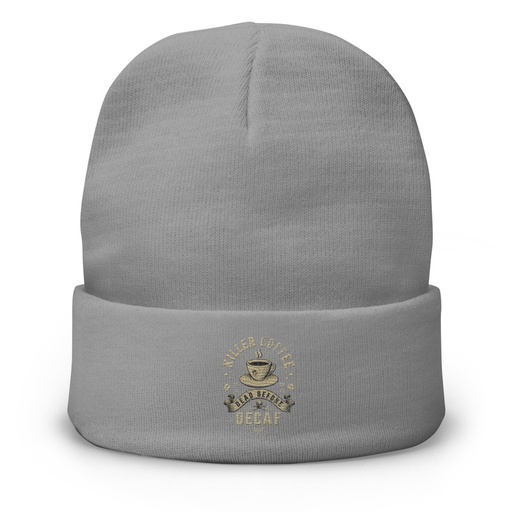 [ID: 81-G471] DEAD BEFORE DECAF Knit Beanie