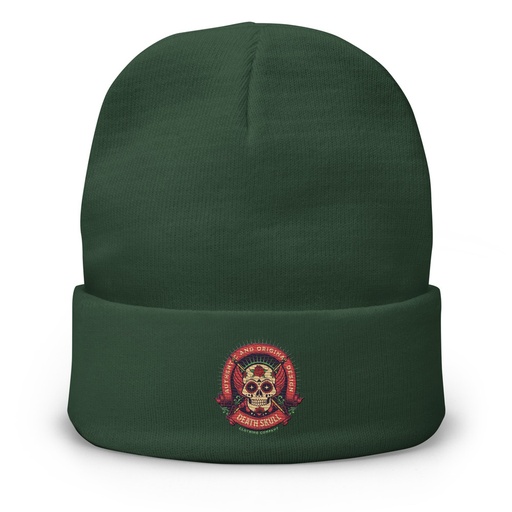 [ID: 81-G481] Death Skull - Badge  Knit Beanie