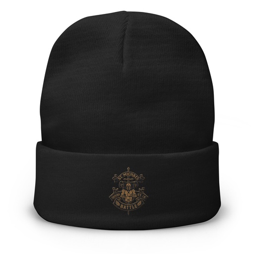 [ID: 81-G484] Defend us in battle - Knight with sword Knit Beanie